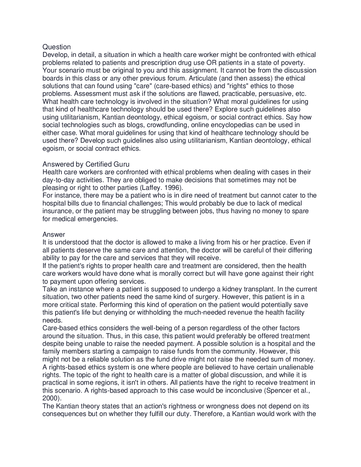 Preview of ETHC445 Week 6 Assignment - For 100 pts